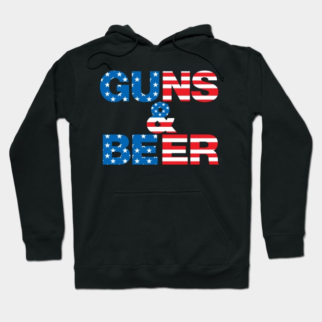 Guns and beer american flag design Hoodie by Captain-Jackson